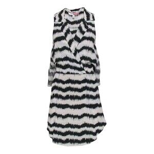Plenty By Tracy Reese Anthropologie Dress Black White Silk Blurred Stripes P S